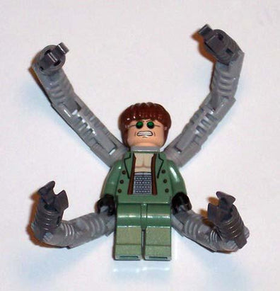 LEGO Minifigure-Dr. Octopus / Doc Ock, Sand Green Jacket, Sand Green Legs, Clenched Teeth Smile - With Arms-Spider-Man / Spider-Man 2-spd027-Creative Brick Builders